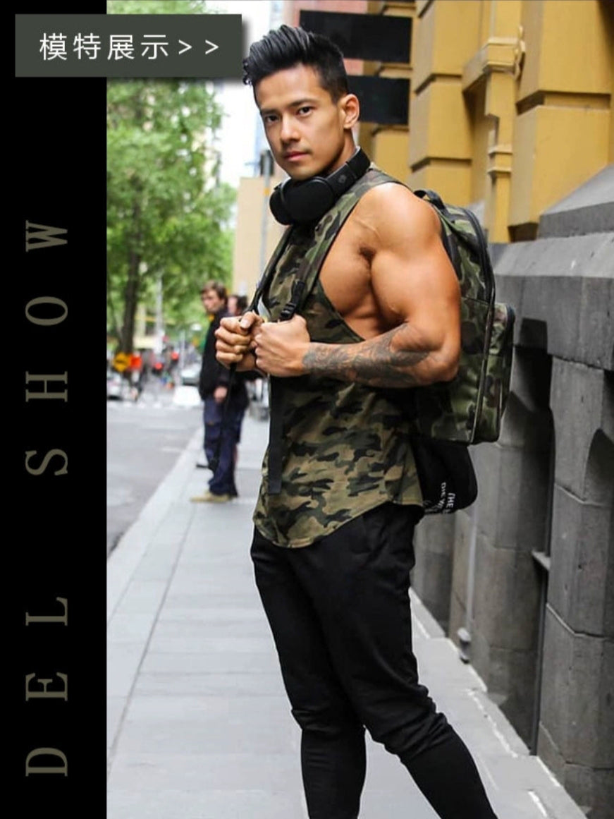 Muscle Fitness Quick-Drying Camouflage Vest Men's Summer New Casual Running Training Stretch Brothers Sports Clothes