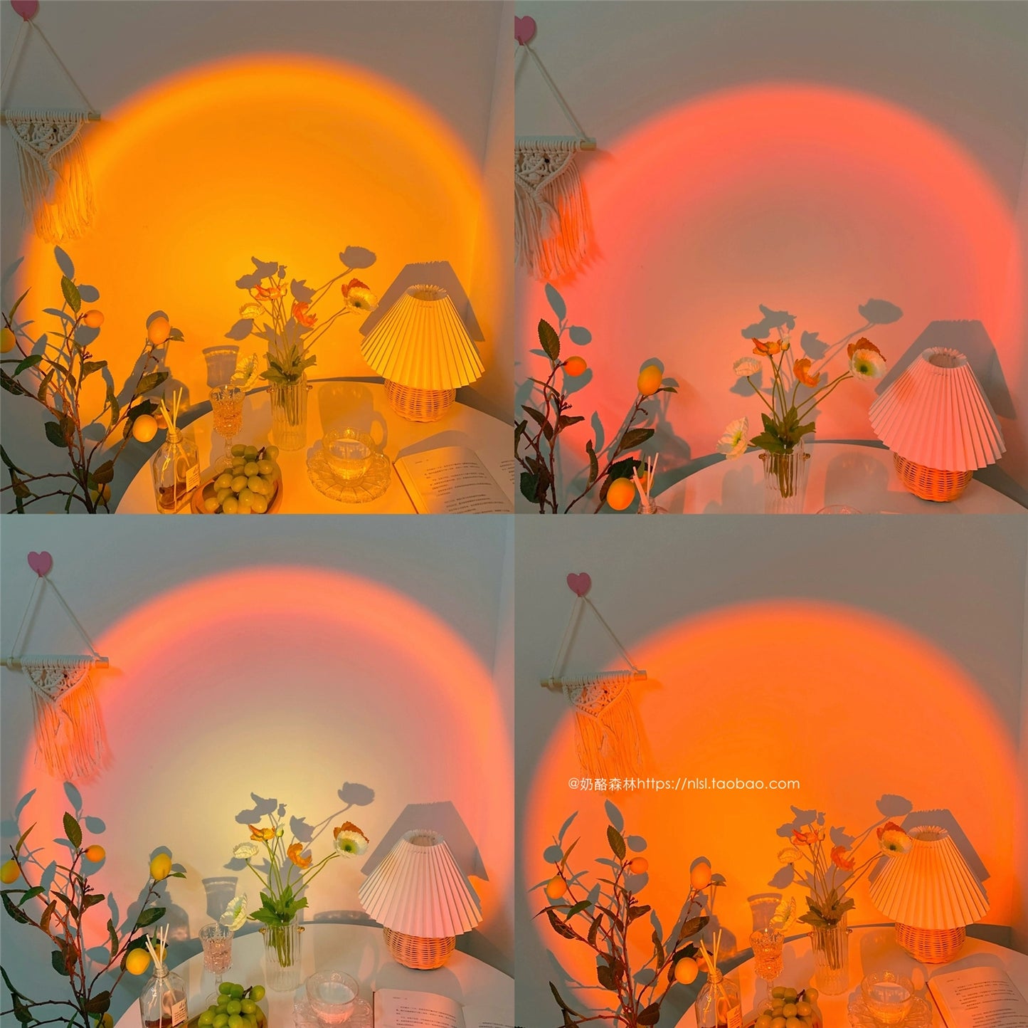 One Light Four Colors Ins Wind Sunset Afterglow Projection Lamp Rainbow Sunset Sunset Photo Ambience Light Small Night Lamp