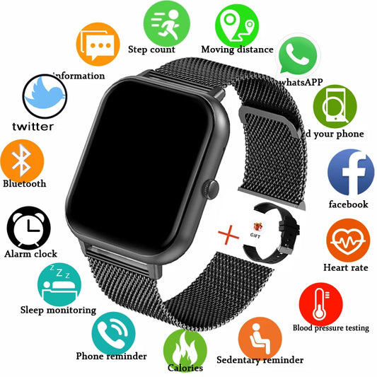 2024 New Smart Watch Men Women for Android IOS Heart Rate Blood Pressure Fitness Tracker Bluetooth Call Women Smartwatch Man